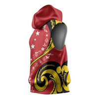 Papua New Guinea 50th Independence Anniversary Sleeveless Hoodie Special Style Red Version LT05 - Polynesian Pride