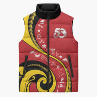 Papua New Guinea 50th Independence Anniversary Sleeveless Puffer Jacket Special Style Red Version LT05 Unisex Red - Polynesian Pride