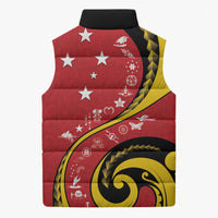 Papua New Guinea 50th Independence Anniversary Sleeveless Puffer Jacket Special Style Red Version LT05 - Polynesian Pride