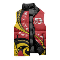 Papua New Guinea 50th Independence Anniversary Sleeveless Puffer Jacket Special Style Red Version LT05 - Polynesian Pride