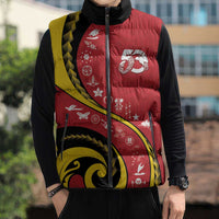 Papua New Guinea 50th Independence Anniversary Sleeveless Puffer Jacket Special Style Red Version LT05 - Polynesian Pride