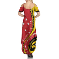 Papua New Guinea Independence Summer Maxi Dress Special Style Red Version LT05 - Polynesian Pride