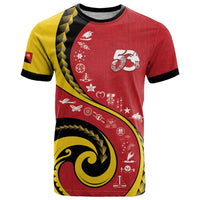 Papua New Guinea 50th Independence Anniversary T Shirt Special Style Red Version LT05 Red - Polynesian Pride