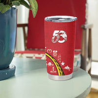 Papua New Guinea 50th Independence Anniversary Tumbler Cup Special Style Red Version - Polynesian Pride