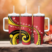 Papua New Guinea Independence Tumbler With Handle Special Style Red Version LT05 - Polynesian Pride