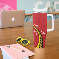 Papua New Guinea Independence Tumbler With Handle Special Style Red Version LT05 - Polynesian Pride