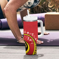 Papua New Guinea Independence Tumbler With Handle Special Style Red Version LT05 - Polynesian Pride