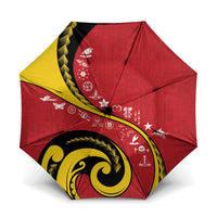 Papua New Guinea 50th Independence Anniversary Umbrella Special Style Red Version LT05 One Size Folded 11.42 inch Opened Diameter 37.4 inch Red - Polynesian Pride