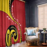 Papua New Guinea 50th Independence Anniversary Window Curtain Special Style Red Version LT05 - Polynesian Pride