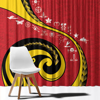Papua New Guinea 50th Independence Anniversary Window Curtain Special Style Red Version LT05 - Polynesian Pride