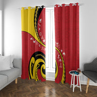 Papua New Guinea 50th Independence Anniversary Window Curtain Special Style Red Version LT05 - Polynesian Pride