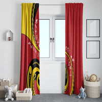 Papua New Guinea 50th Independence Anniversary Window Curtain Special Style Red Version LT05 - Polynesian Pride