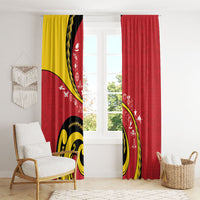 Papua New Guinea 50th Independence Anniversary Window Curtain Special Style Red Version LT05 - Polynesian Pride