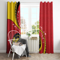 Papua New Guinea 50th Independence Anniversary Window Curtain Special Style Red Version LT05 With Grommets Red - Polynesian Pride