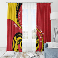 Papua New Guinea 50th Independence Anniversary Window Curtain Special Style Red Version LT05 - Polynesian Pride