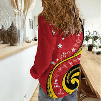 Papua New Guinea 50th Independence Anniversary Women Casual Shirt Special Style Red Version LT05 - Polynesian Pride