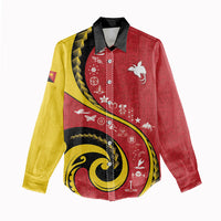 Papua New Guinea 50th Independence Anniversary Women Casual Shirt Special Style Red Version LT05 - Polynesian Pride