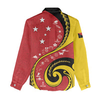 Papua New Guinea 50th Independence Anniversary Women Casual Shirt Special Style Red Version LT05 - Polynesian Pride