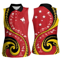 Papua New Guinea 50th Independence Anniversary Women Sleeveless Polo Shirt Special Style Red Version LT05 - Polynesian Pride
