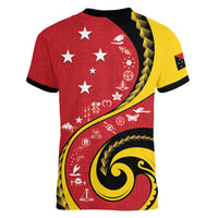 Papua New Guinea Independence Women V-Neck T-Shirt Special Style Red Version LT05 - Polynesian Pride