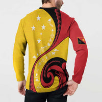 Papua New Guinea 50th Independence Anniversary Button Sweatshirt Special Style Yellow Version LT05 - Polynesian Pride