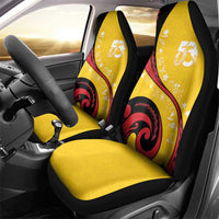 Papua New Guinea 50th Independence Anniversary Car Seat Cover Special Style Yellow Version LT05 - Polynesian Pride