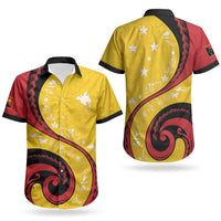 Papua New Guinea Independence Couples Matching Mermaid Dress and Hawaiian Shirt Special Style Yellow Version LT05 - Polynesian Pride