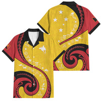 Papua New Guinea Independence Family Matching Mermaid Dress and Hawaiian Shirt Special Style Yellow Version LT05 Dad's Shirt - Short Sleeve Yellow - Polynesian Pride