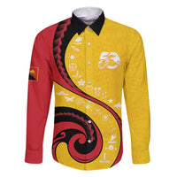 Papua New Guinea Independence Family Matching Mermaid Dress and Hawaiian Shirt Special Style Yellow Version LT05 Daughter's Dress Yellow - Polynesian Pride