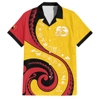 Papua New Guinea 50th Independence Anniversary Family Matching Tank Maxi Dress and Hawaiian Shirt Special Style Yellow Version - Polynesian Pride