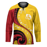 Papua New Guinea 50th Independence Anniversary Hockey Jersey Special Style Yellow Version LT05 Unisex Yellow - Polynesian Pride