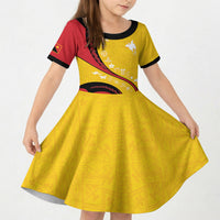 Papua New Guinea Independence Kid Short Sleeve Dress Special Style Yellow Version LT05 KID Yellow - Polynesian Pride
