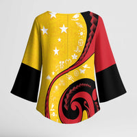 Papua New Guinea Independence Kimono Sleeve Blouse Special Style Yellow Version LT05 - Polynesian Pride