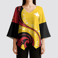 Papua New Guinea Independence Kimono Sleeve Blouse Special Style Yellow Version LT05 - Polynesian Pride