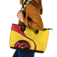Papua New Guinea Independence Leather Tote Bag Special Style Yellow Version LT05 Yellow - Polynesian Pride