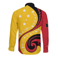 Papua New Guinea 50th Independence Anniversary Long Sleeve Button Shirt Special Style Yellow Version LT05 - Polynesian Pride