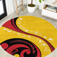 Papua New Guinea Independence Round Carpet Special Style Yellow Version LT05 Yellow - Polynesian Pride