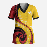 Papua New Guinea Independence Scrub Top Special Style Yellow Version LT05 Adult Yellow - Polynesian Pride