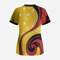 Papua New Guinea Independence Scrub Top Special Style Yellow Version LT05 - Polynesian Pride