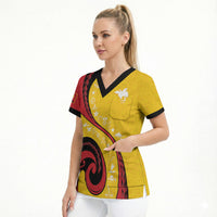 Papua New Guinea Independence Scrub Top Special Style Yellow Version LT05 - Polynesian Pride