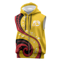 Papua New Guinea 50th Independence Anniversary Sleeveless Zip Hoodie Special Style Yellow Version LT05 Yellow - Polynesian Pride