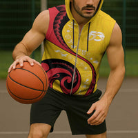 Papua New Guinea 50th Independence Anniversary Sleeveless Zip Hoodie Special Style Yellow Version LT05 - Polynesian Pride