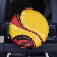Papua New Guinea Independence Spare Tire Cover Special Style Yellow Version LT05 No hole Yellow - Polynesian Pride