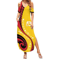 Papua New Guinea Independence Summer Maxi Dress Special Style Yellow Version LT05 Women Yellow - Polynesian Pride