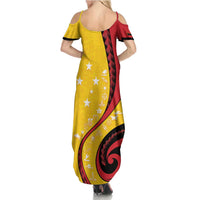 Papua New Guinea 50th Independence Anniversary Summer Maxi Dress Special Style Yellow Version - Polynesian Pride