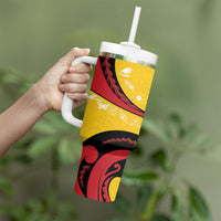 Papua New Guinea Independence Tumbler With Handle Special Style Yellow Version LT05 - Polynesian Pride