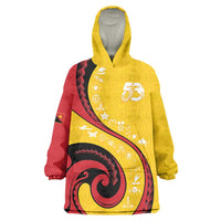Papua New Guinea 50th Independence Anniversary Wearable Blanket Hoodie Special Style Yellow Version LT05 One Size Yellow - Polynesian Pride