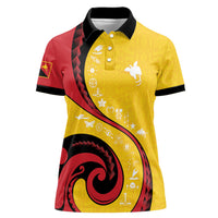 Papua New Guinea 50th Independence Anniversary Women Polo Shirt Special Style Yellow Version LT05 Female Yellow - Polynesian Pride