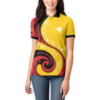 Papua New Guinea 50th Independence Anniversary Women Polo Shirt Special Style Yellow Version LT05 - Polynesian Pride