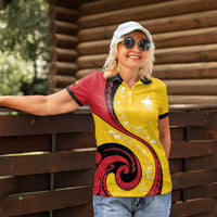 Papua New Guinea 50th Independence Anniversary Women Polo Shirt Special Style Yellow Version LT05 - Polynesian Pride
